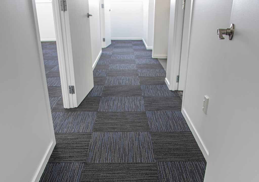 Commercial Carpet Laid in an Office Hallway